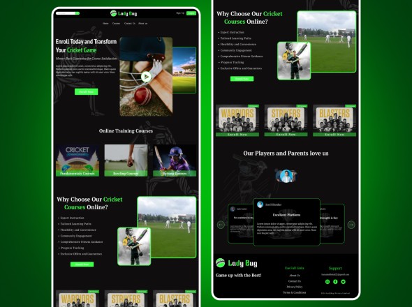 Cricket Academy Homepage Design