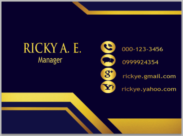 Business Card (Blue and Gold Theme)