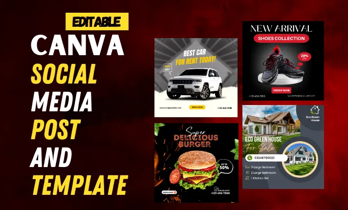 design eye catchy social media posts,ads and canva templates