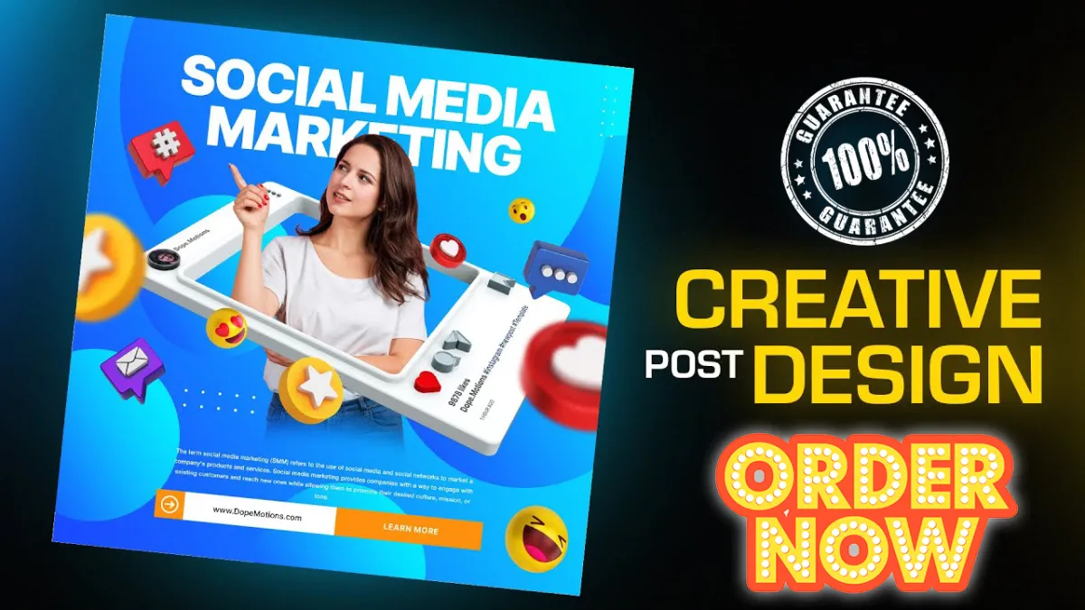 Design Facebook posts, Instagram posts, Facebook ads, Instagram ads.