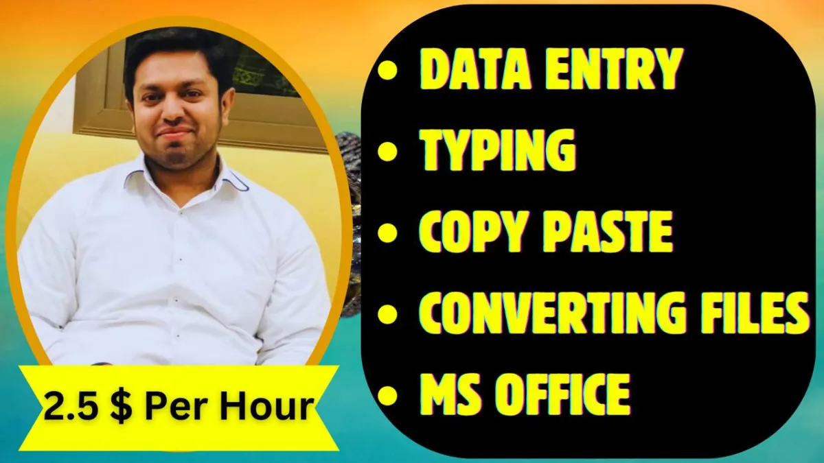 Excel Data Entry, MS Word Typing Formatting, Convert PDF to Excel, Product Listing